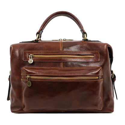 Brown Leather Bag - East of Eden Briefcase Time Resistance   