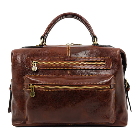 Brown Leather Bag - East of Eden Briefcase Time Resistance   
