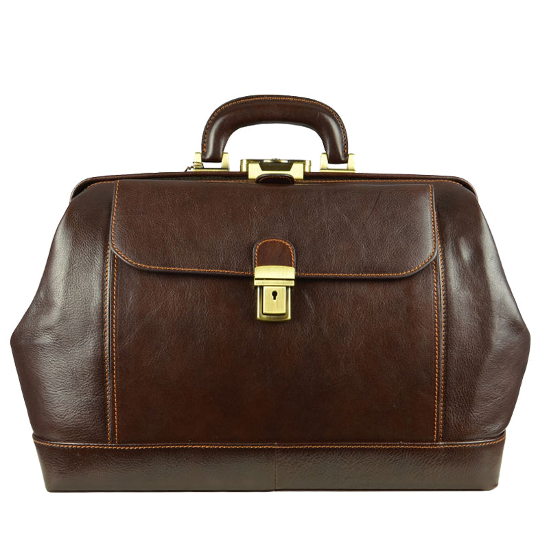 Large Italian Leather Doctor Bag - Hamlet Doctor Bag Time Resistance   