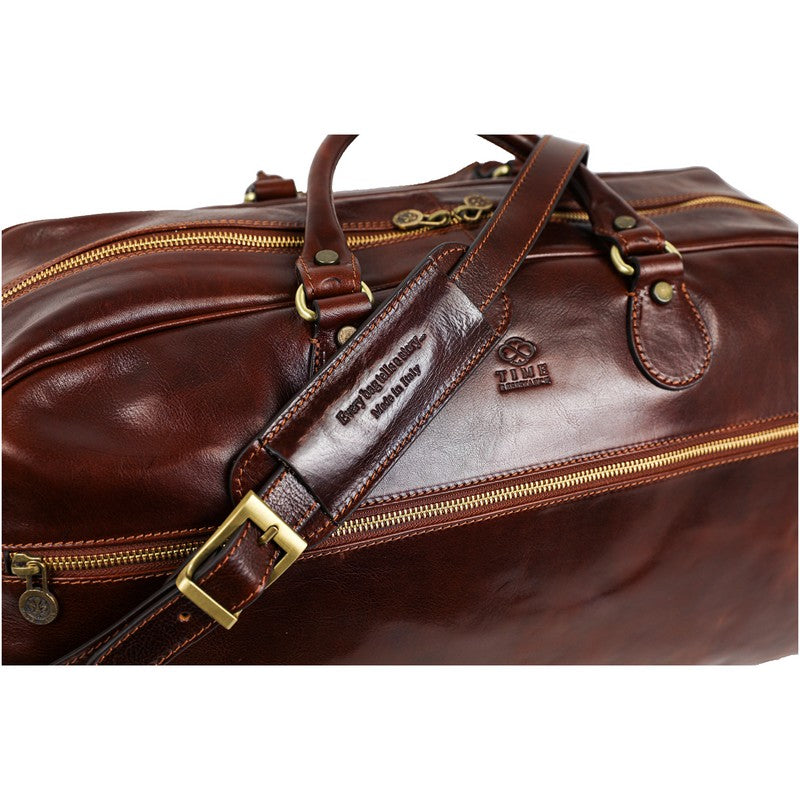 Leather Duffel Bag - Fear and Loathing in Las Vegas Duffel Bag Time Resistance   
