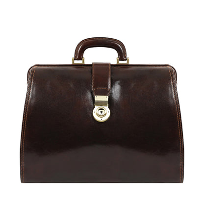 Brown Large Leather Doctor Bag - Mrs Dalloway Doctor Bag Time Resistance Brown  