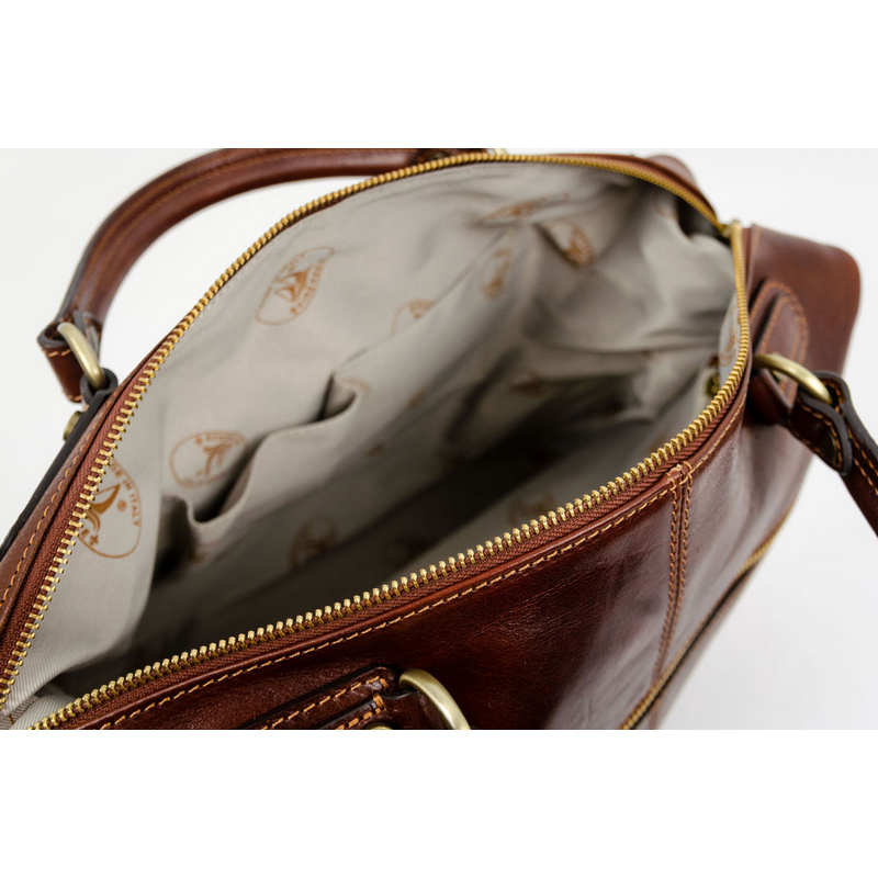 Brown Leather Bag - East of Eden Briefcase Time Resistance   