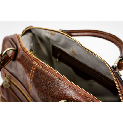 Brown Leather Bag - East of Eden Briefcase Time Resistance   