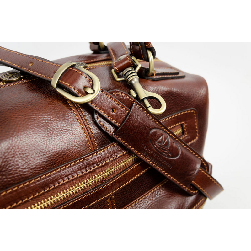 Brown Leather Bag - East of Eden Briefcase Time Resistance   