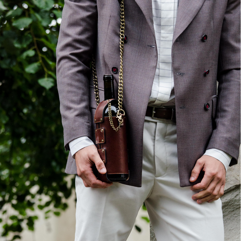 Leather Wine Tote - Saving Grapes Accessories Time Resistance   