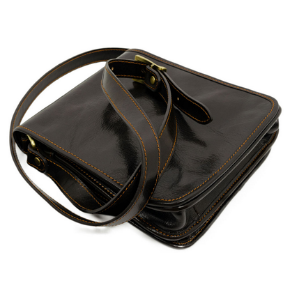 Small Leather Messenger Bag - On The Road Messenger Bag Time Resistance   