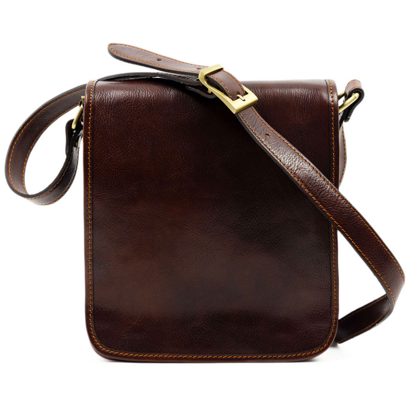 Small Leather Messenger Bag - On The Road Messenger Bag Time Resistance   