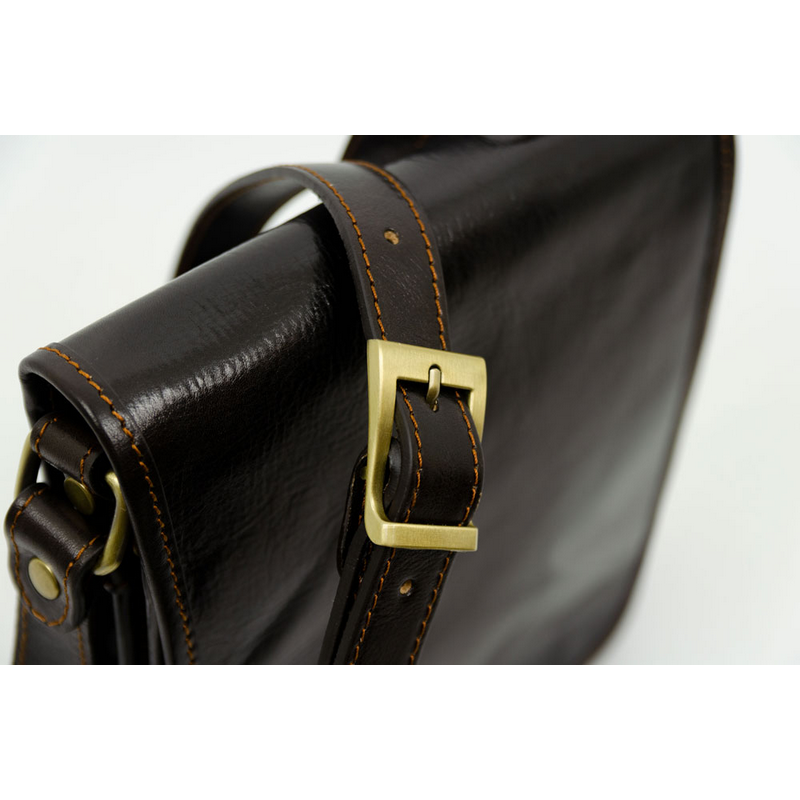 Small Leather Messenger Bag - On The Road Messenger Bag Time Resistance   