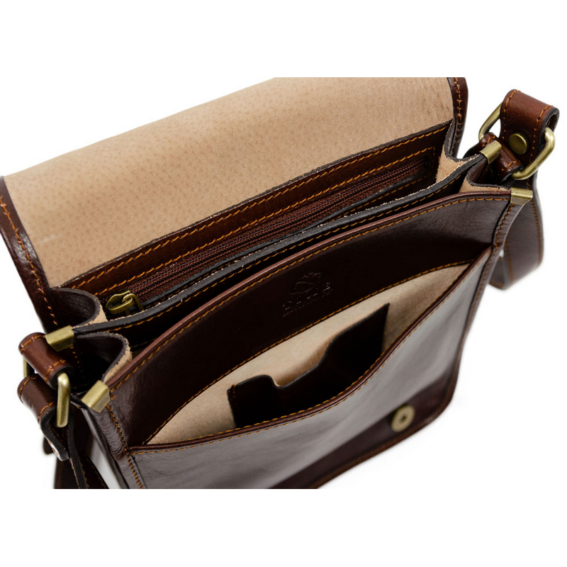 Small Leather Messenger Bag - On The Road Messenger Bag Time Resistance   