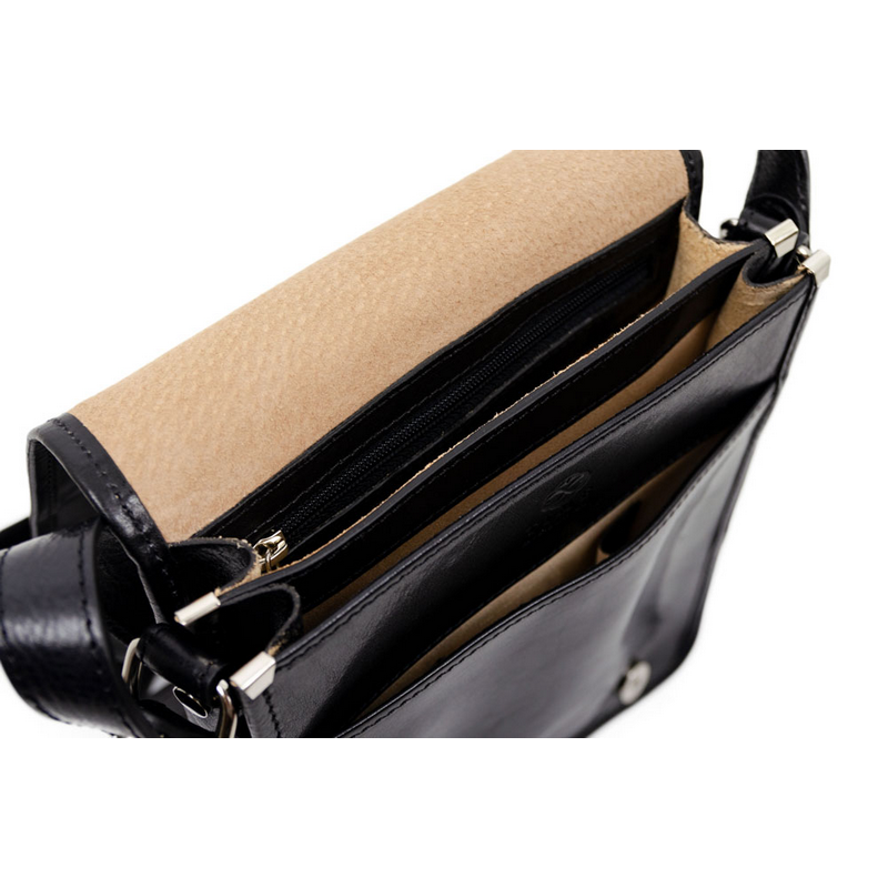 Small Leather Messenger Bag - On The Road Messenger Bag Time Resistance   