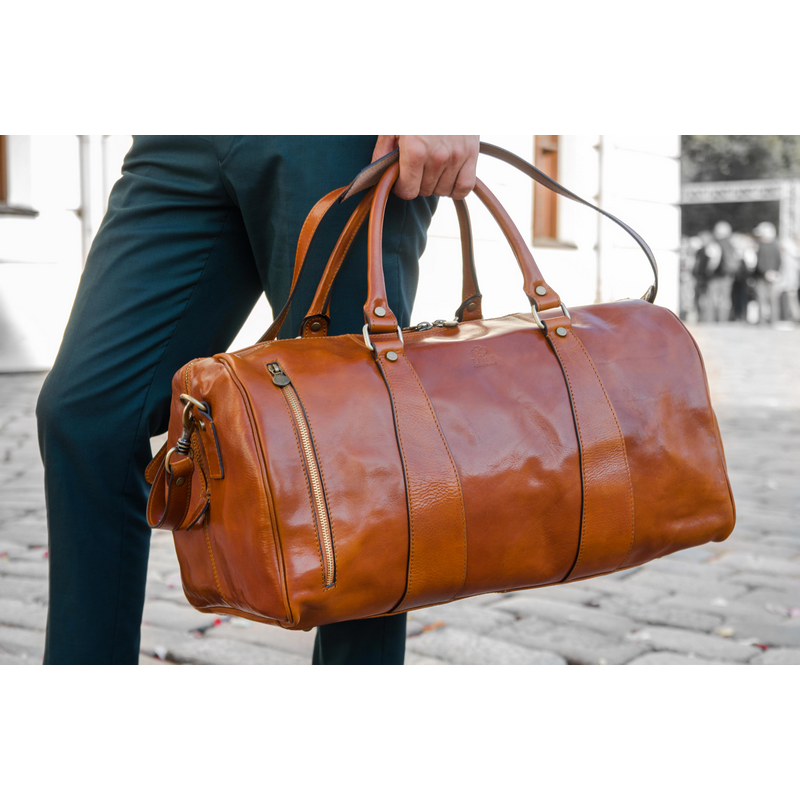 Leather Duffel Bag - Wise Children Duffel Bag Time Resistance   