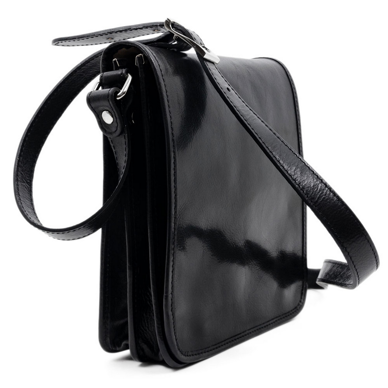 Small Leather Messenger Bag - On The Road Messenger Bag Time Resistance   