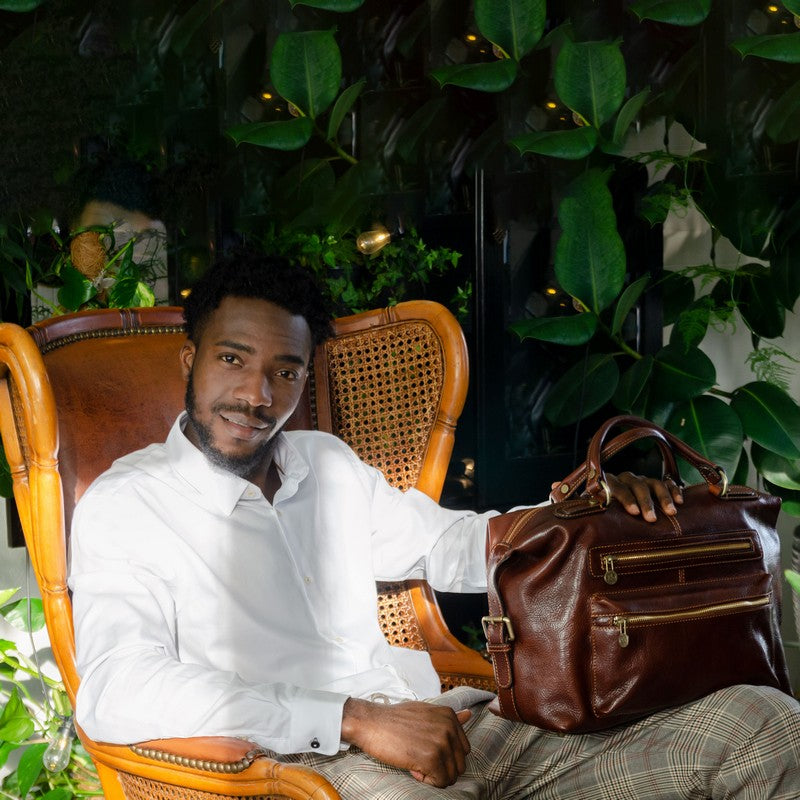 Brown Leather Bag - East of Eden Briefcase Time Resistance   