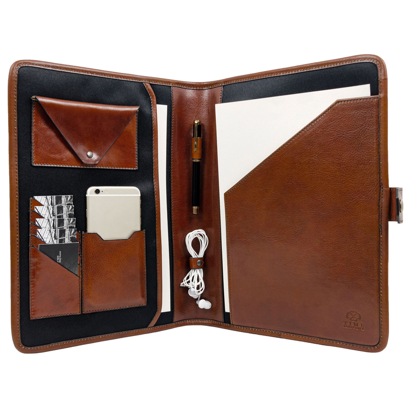 Leather A4 Documents Folder Organizer - The Call of the Wild Accessories Time Resistance   