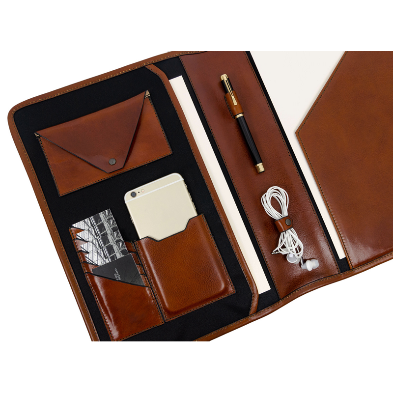 Leather A4 Documents Folder Organizer - The Call of the Wild Accessories Time Resistance   