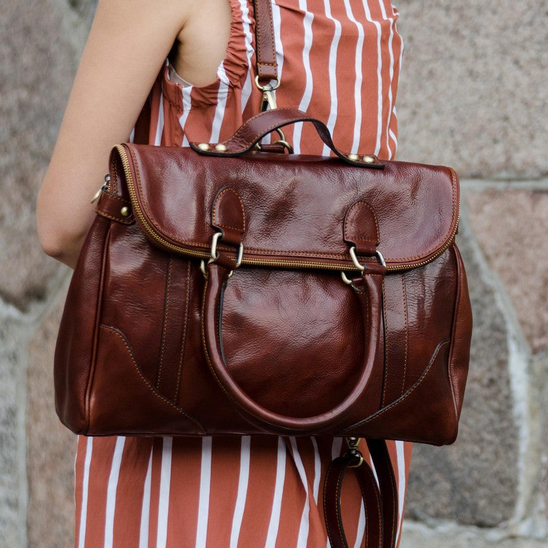 Brown Womens Leather Backpack Tote Bag - Charlotte's Web Backpack Time Resistance   