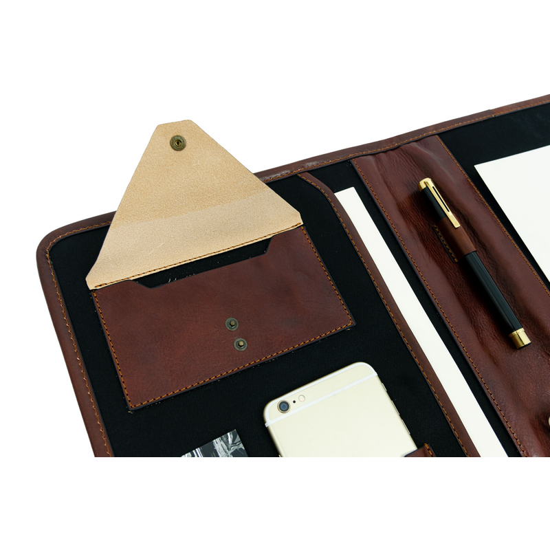 Leather A4 Documents Folder Organizer - The Call of the Wild Accessories Time Resistance   