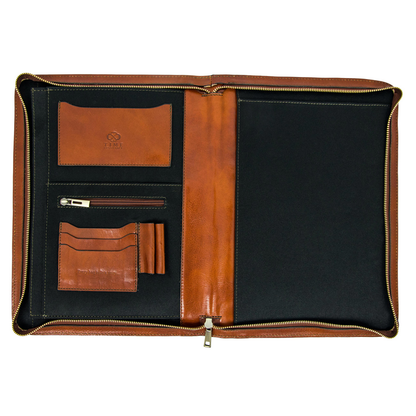 Leather A4 Documents Folder Organizer - Candide Accessories Time Resistance   