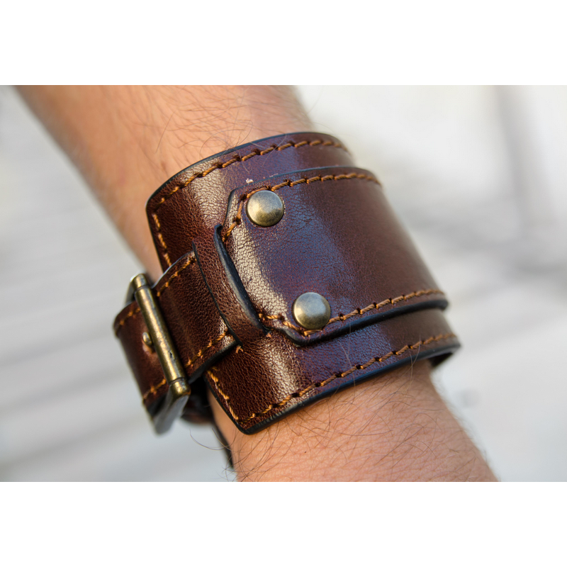 Double Strap Leather Bracelet for Men - The Moviegoer Accessories Time Resistance   