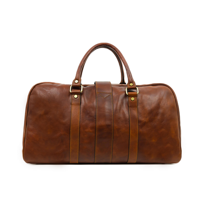 Cognac Brown Matte Leather Duffel Bag - Tender Is the Night Duffel Bag Time Resistance   