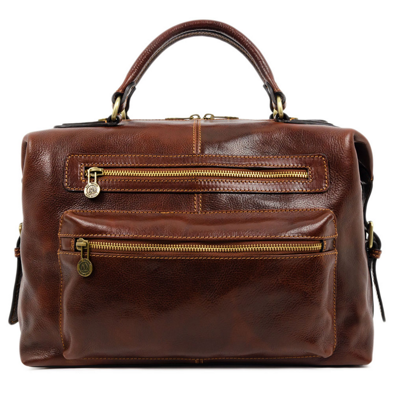 Brown Leather Bag - East of Eden Briefcase Time Resistance   