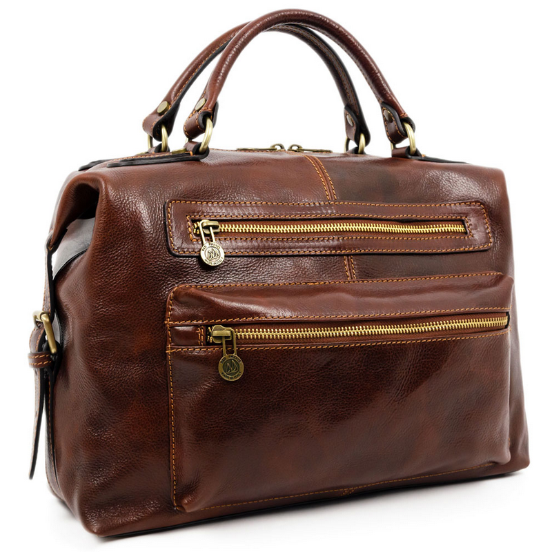 Brown Leather Bag - East of Eden Briefcase Time Resistance   