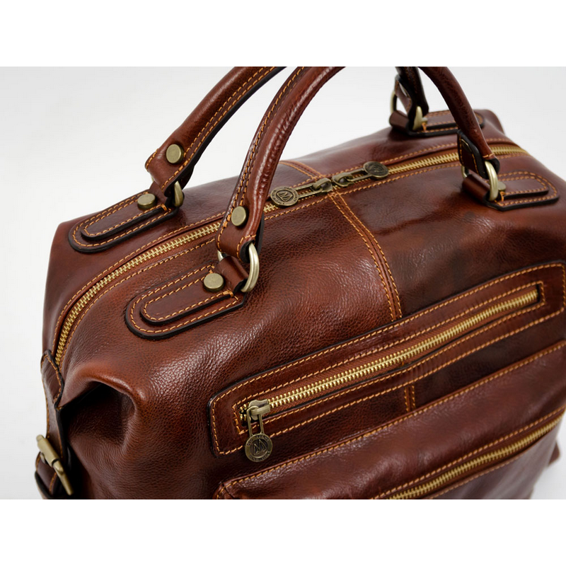 Brown Leather Bag - East of Eden Briefcase Time Resistance   