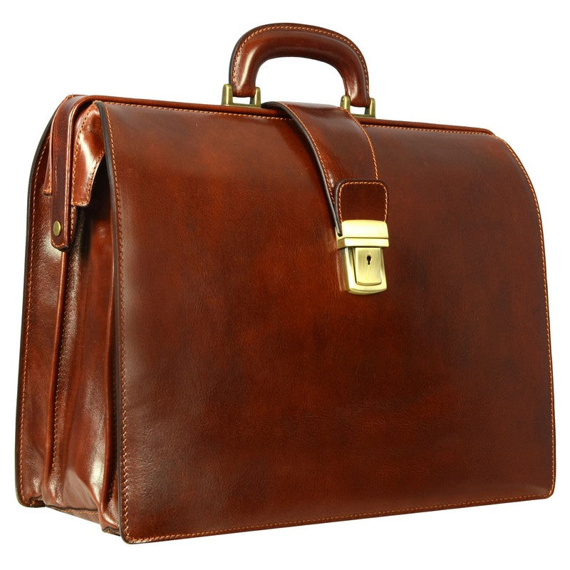 Large Leather Briefcase - The Firm Briefcase Time Resistance   