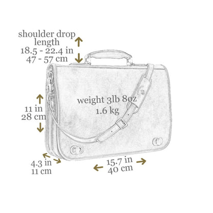 Leather Briefcase Laptop Bag - Illusions Messenger Bag Time Resistance   