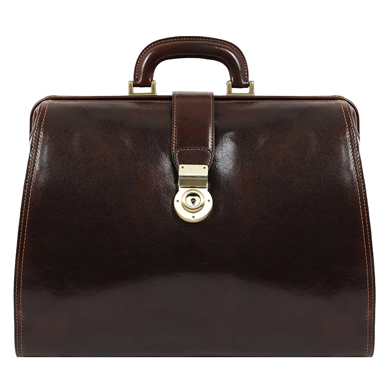 Brown Large Leather Doctor Bag - Mrs Dalloway Doctor Bag Time Resistance   
