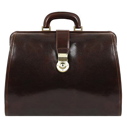 Brown Large Leather Doctor Bag - Mrs Dalloway Doctor Bag Time Resistance   