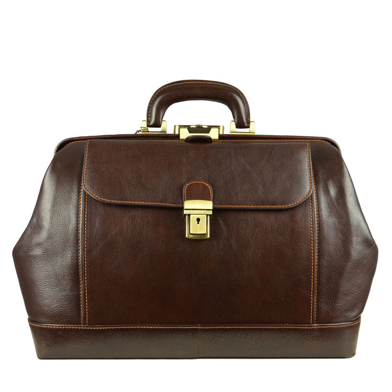 Large Italian Leather Doctor Bag - Hamlet Doctor Bag Time Resistance   