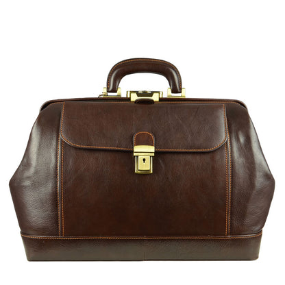Large Italian Leather Doctor Bag - Hamlet Doctor Bag Time Resistance   