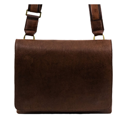 Leather Messenger Bag - A Room with a View Messenger Bag Time Resistance   