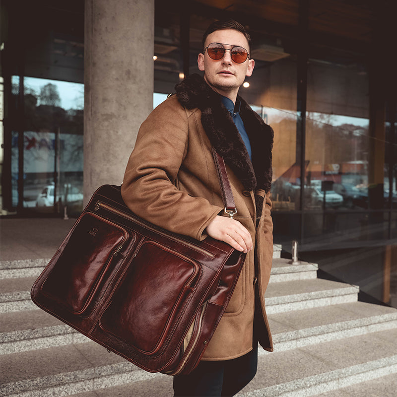 Leather Garment Bag - The Big Sleep Duffel Bag Time Resistance   