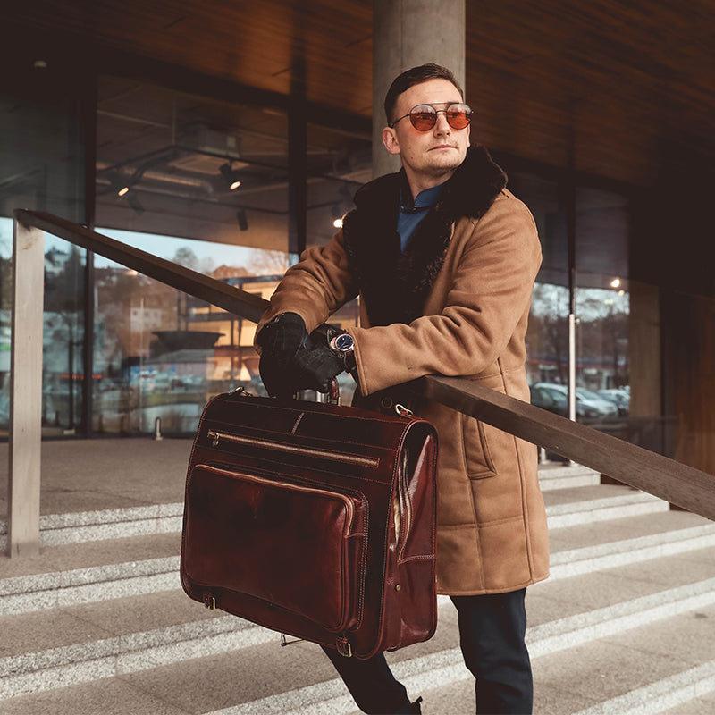 Leather Garment Bag - The Big Sleep Duffel Bag Time Resistance   