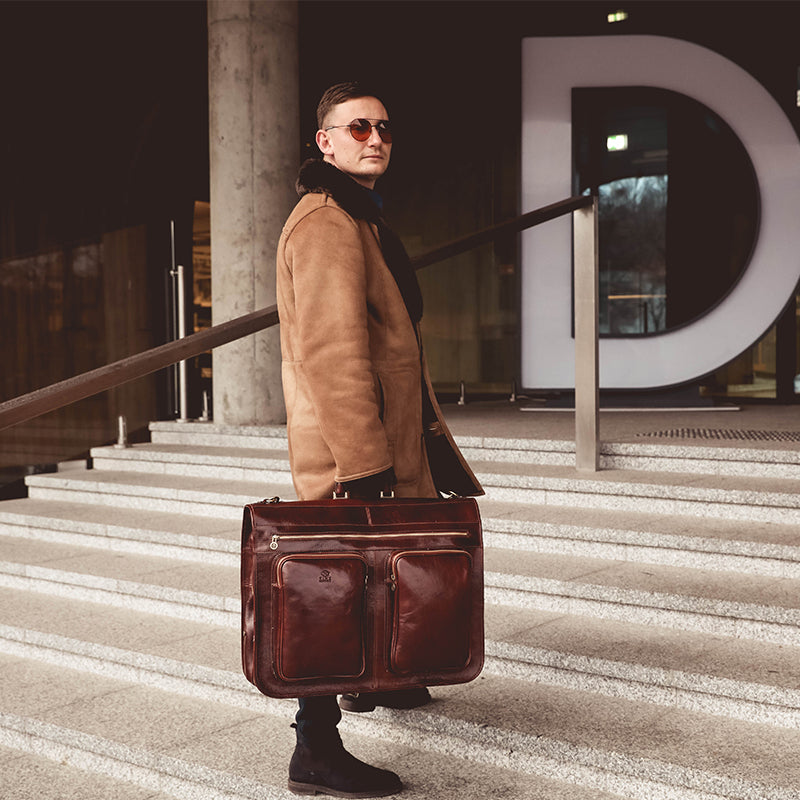 Leather Garment Bag - The Big Sleep Duffel Bag Time Resistance   