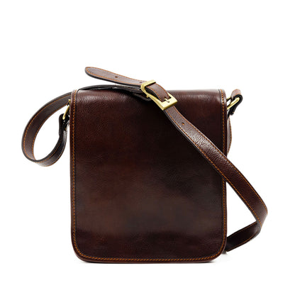 Small Leather Messenger Bag - On The Road Messenger Bag Time Resistance   