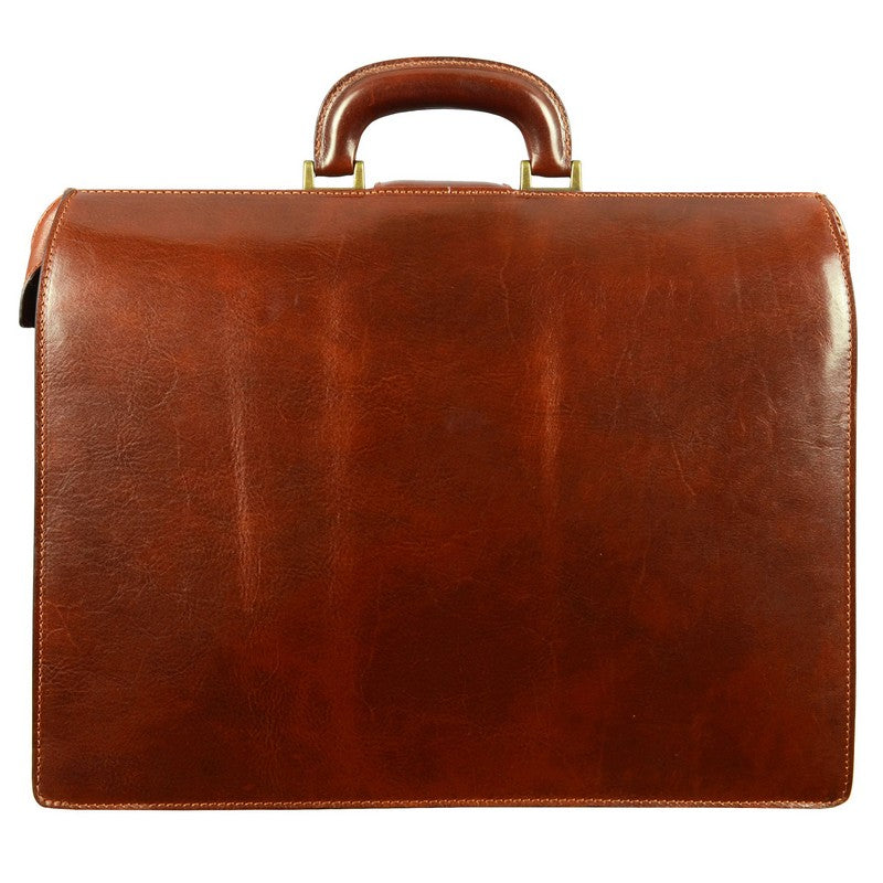 Large Leather Briefcase - The Firm Briefcase Time Resistance   