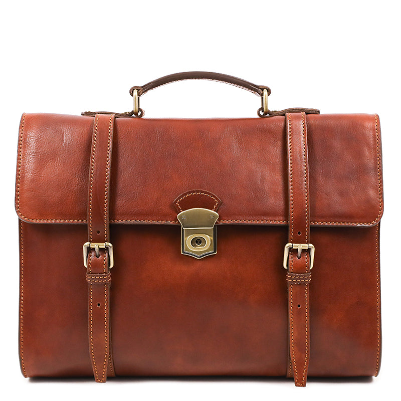 Leather Belted Briefcase, Convertible Backpack - The Glass Menagerie Briefcase Time Resistance   