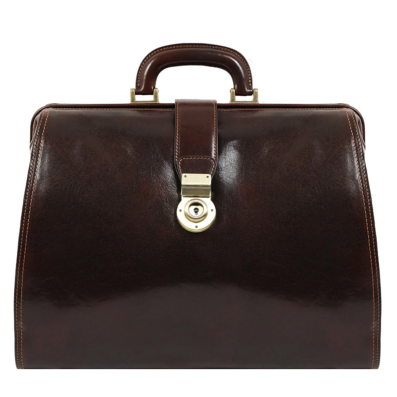 Brown Large Leather Doctor Bag - Mrs Dalloway Doctor Bag Time Resistance   